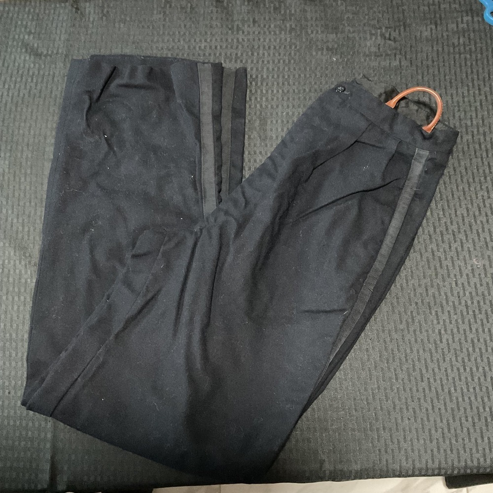 Tuxedo Dress Pants Mens 28x31‎ Black Stripe Suspender Buttons Formal Wedding